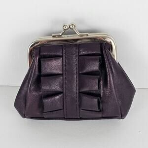 Miche Karie Purple Ruffle Front Faux Leather Coin Pouch